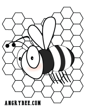 Angry Bee Coloring Page 1